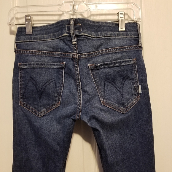 Mother The Looker Jeans Moontide 24 Blue Denim Medium Wash Mid Rise - Picture 9 of 15